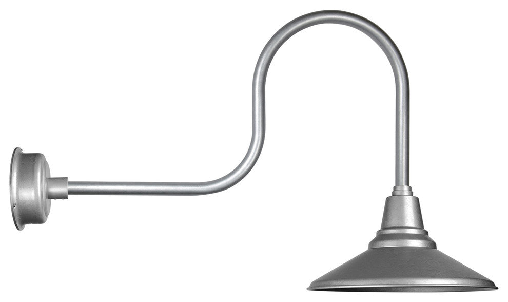 12" Calla LED Wall Sconce With Industrial Arm, Galvanized Silver