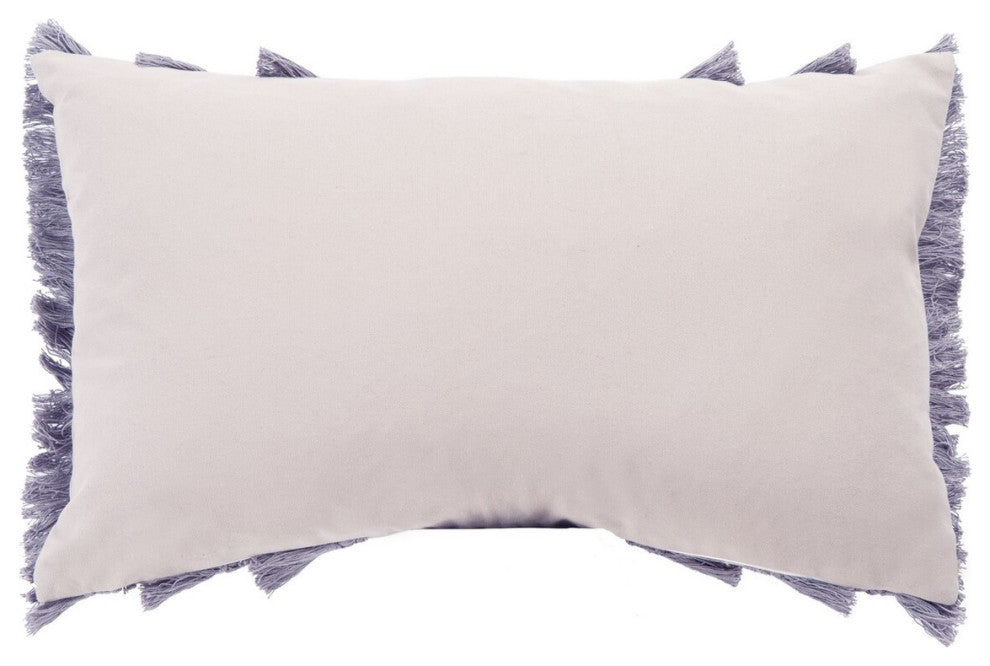 Safavieh Grema Pillow, Light Grey/Periwinkle, 20"x12"