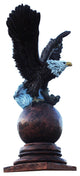 Eagle on Globe Concrete Statue in Detail Painted Finish
