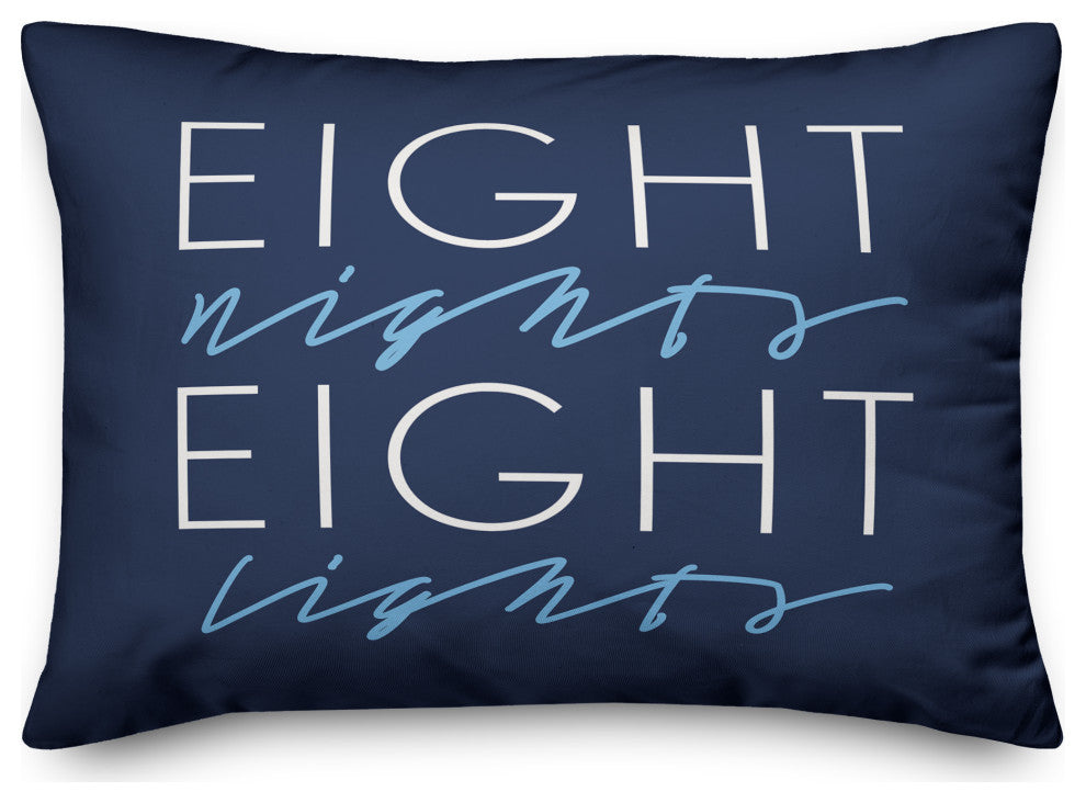 Eight Nights Eight Lights 14"x20" Throw Pillow