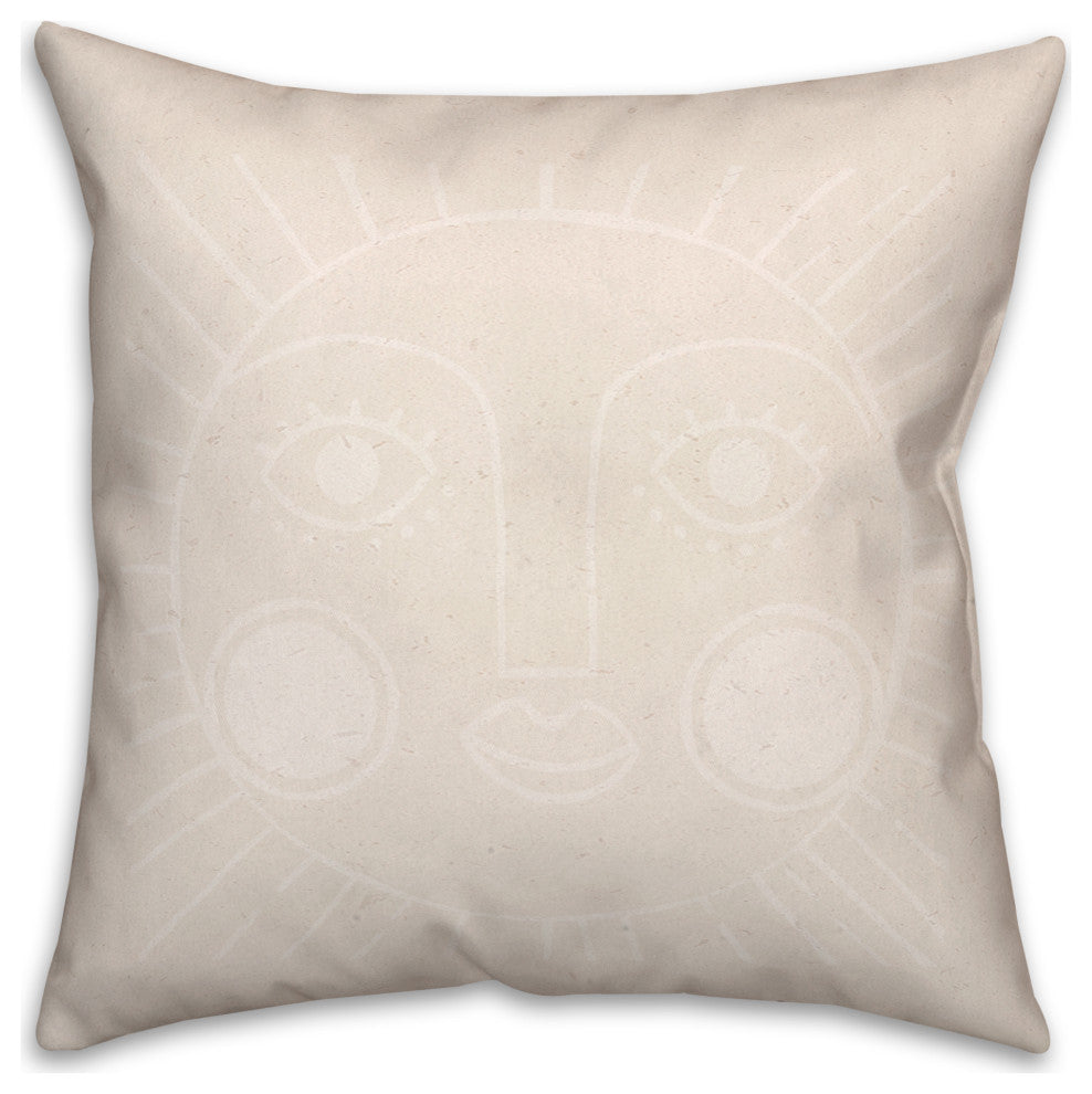 Sun Face Neutral 3 20x20 Spun Poly Pillow