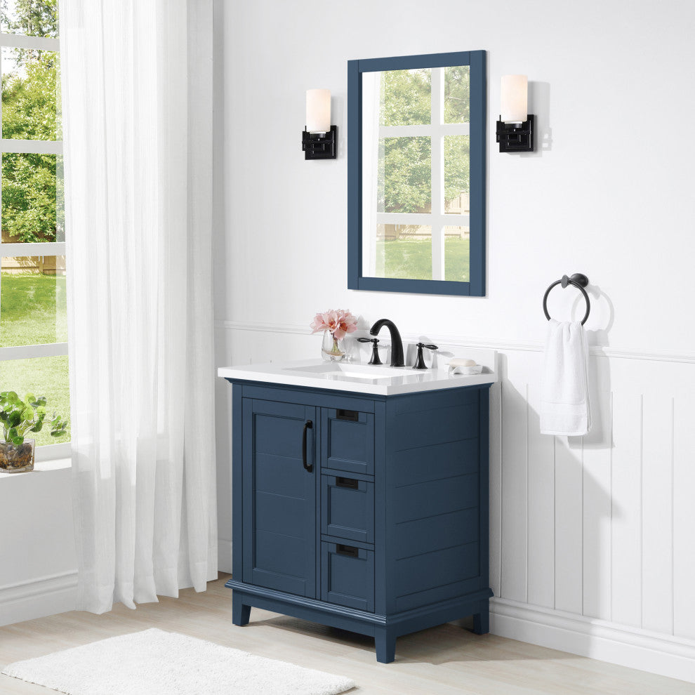 Ove Decors Pembroke 30 in. Single Sink Bathroom Vanity in Greyish Blue