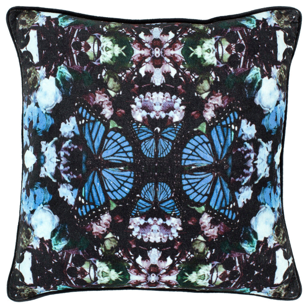 Surya Metamorphosis Mph-002 Black Pillow Shell With Down Insert 22"H X 22"W