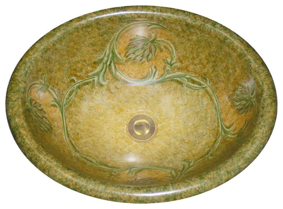 Hand Painted Sink AP-1505 "Martha's Vineyard" Vanity Basin.