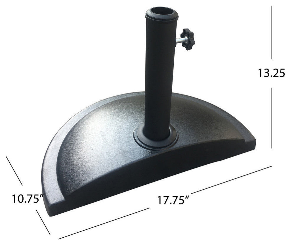 Olive Outdoor 25lb Concrete Half Round Umbrella Base