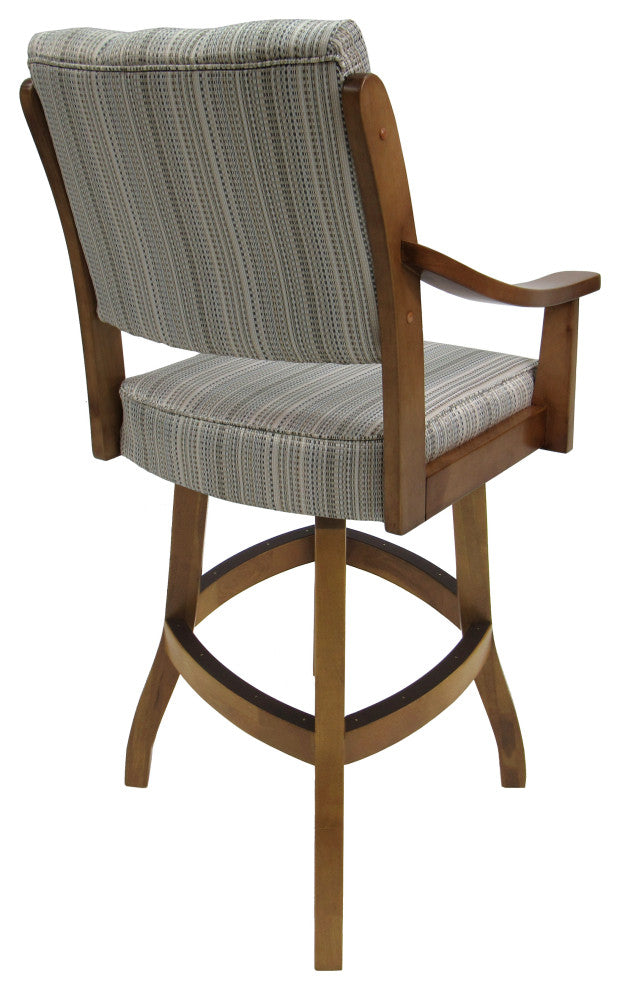 Swivel Counter Wood Bar Stool Casa on S-Base, Natural Fun and Light Oak, 34"