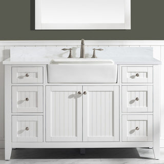 Burbank Transitional White 54" Single Vanity