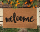 Hand Painted "Welcome" Script Doormat, Amazon Dark Green