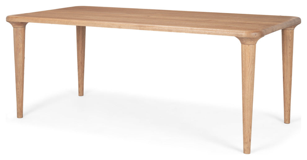 Suvan 84"L Light Brown Rectangular Oak Wood Dining Table