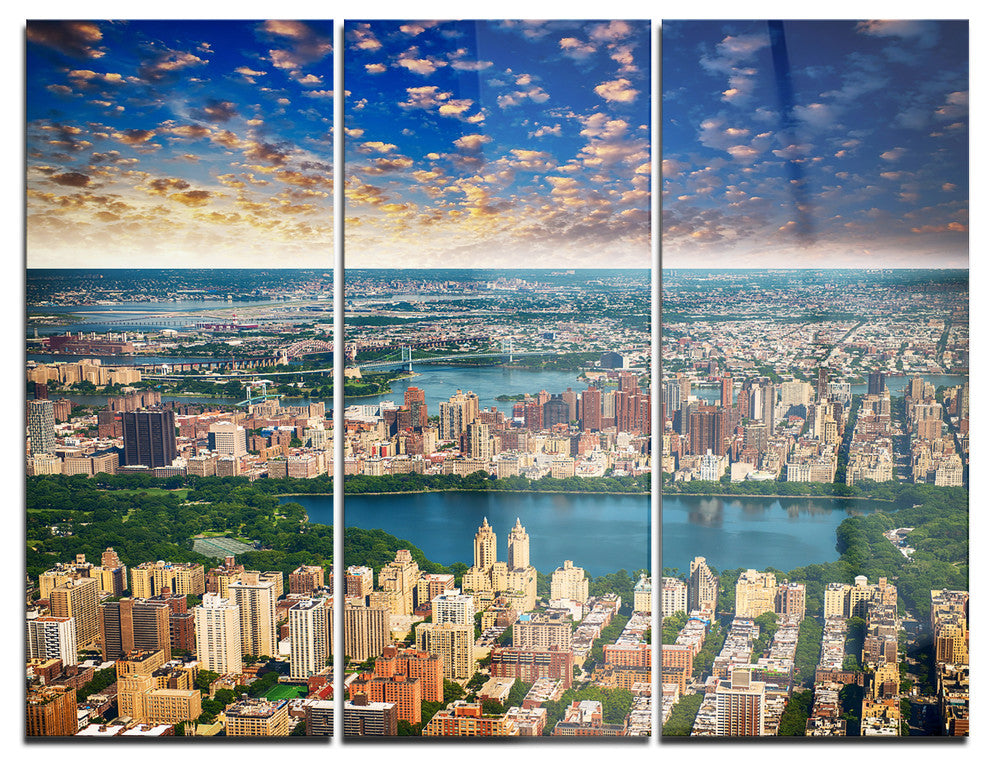"Aerial View of Central Park" Photo Metal Wall Art, 3 Panels, 36"x28"