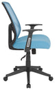 Salerno Series High Back Mesh Chair With Arms, Light Blue