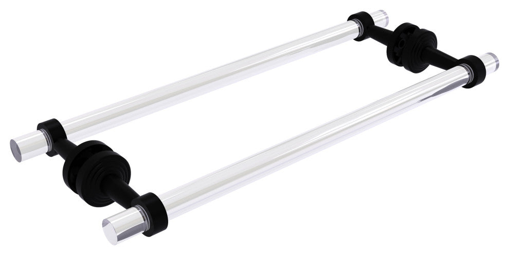Pacific Beach 18" Back to Back Shower Door Towel Bar, Matte Black
