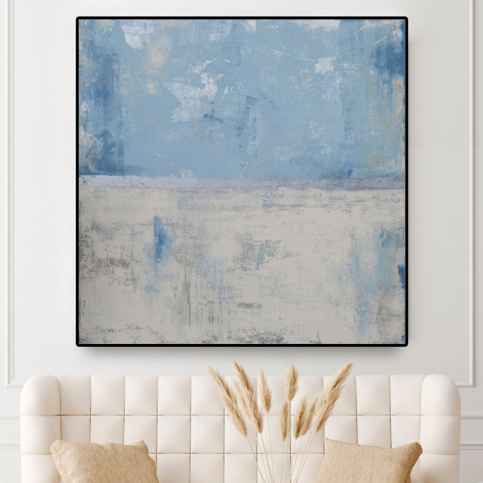 "Silver Aura" Oversized Framed Canvas, 45" x 45"