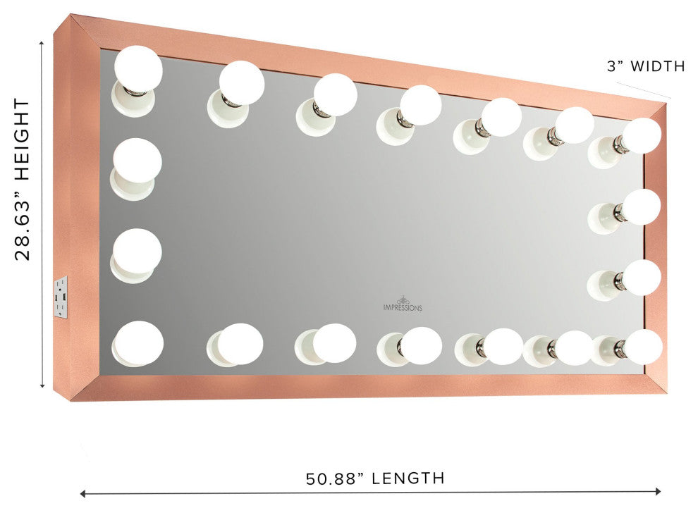 Starlight Wide Hollywood Lighted Vanity Mirror, Gold