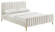 Angela Velvet Upholstered Bed, Cream, King