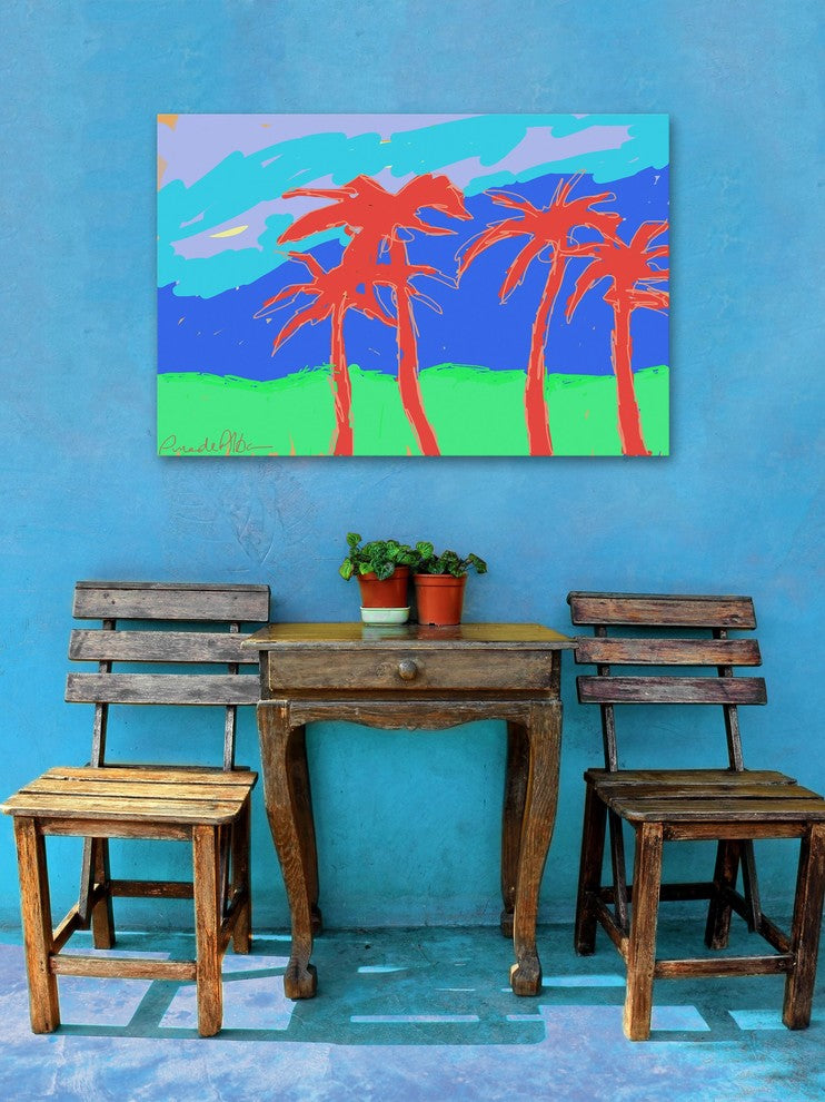 Marmont Hill, "California Palms" by Arthur Pina Painting Wrapped Canvas, 45x30