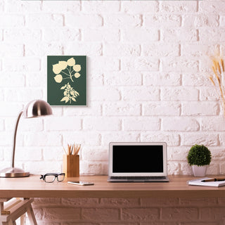 Plant Silhouette Yellow Green Design, 10"x15"