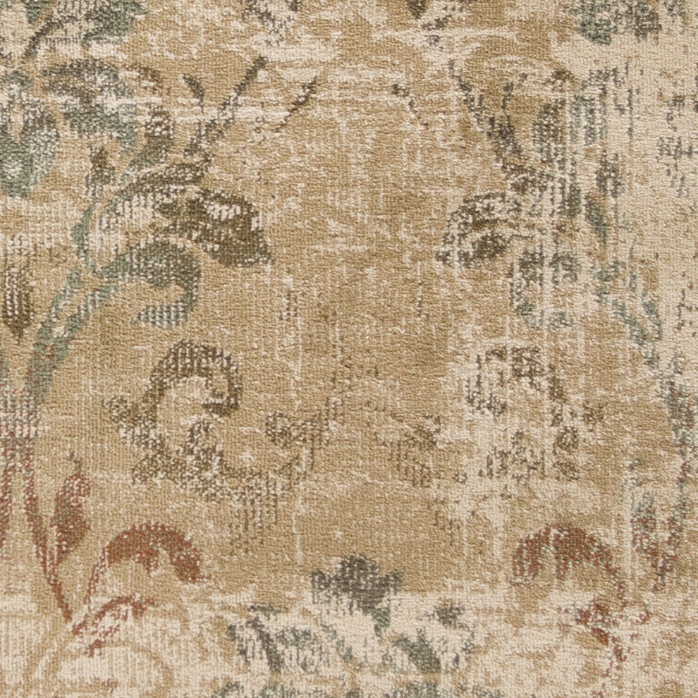 HomeRoots 8'x11' Champagne Beige Machine Woven Damask Indoor Area Rug