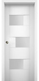 Sliding Pocket Door Opaque Glass / Sete 6933 White Silk, 28" X 80"