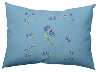 Violets Scattered Decorative Throw Pillow, Carolina Blue, 14"x20"