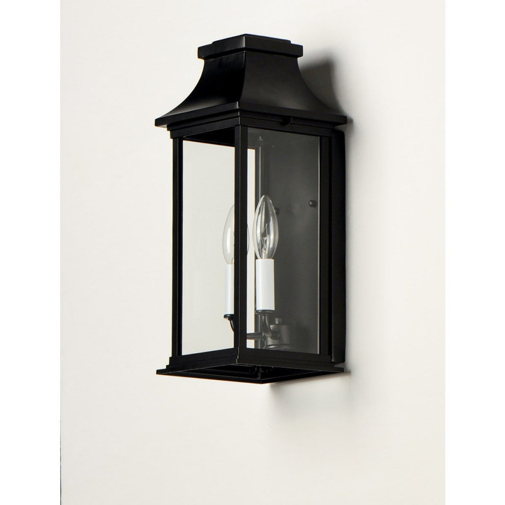Maxim Vicksburg 2-Light Outdoor Pocket Wall Sconce 30025CLBK, Black