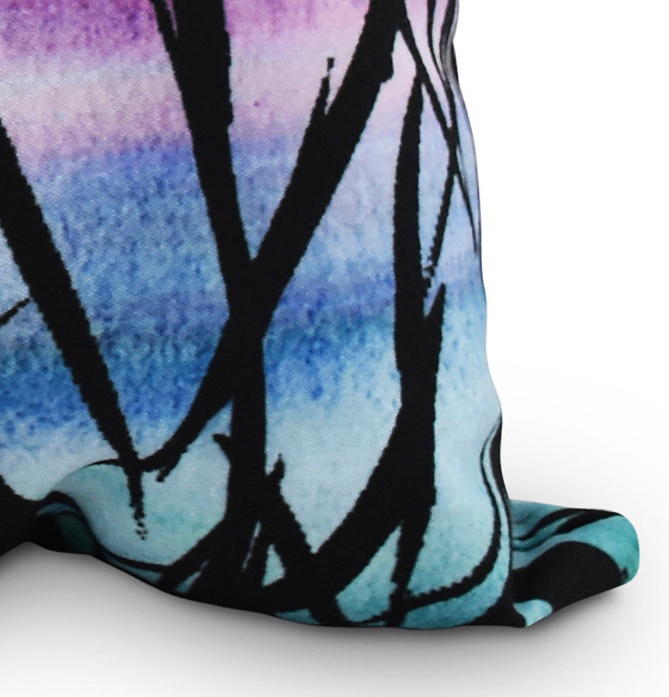20" Sunset Branches Multi Floral Print Decorative Throw Pillow
