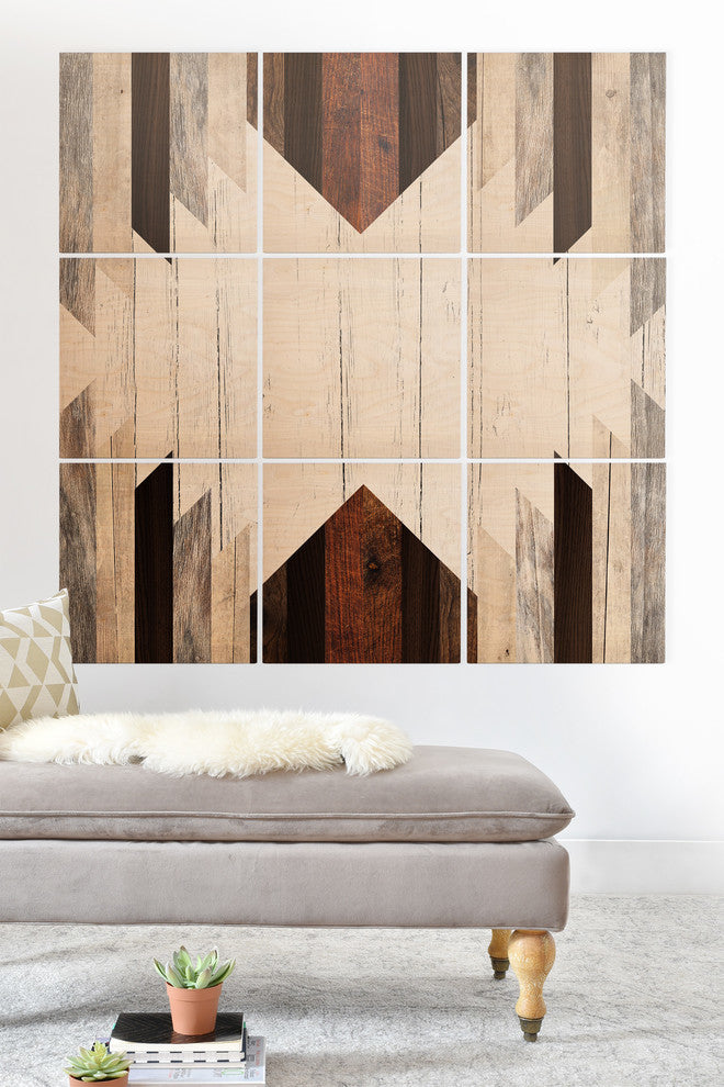 Deny Designs Iveta Abolina Geo Wood 2 Wood Wall Mural, 4'x4'