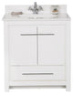 Mila Collection 30" Bathroom Vanity With Sink, Mirror, Countertop, Snow White