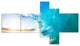 Blue Waves Arch, Seascape Photography Canvas Art Print, 60"x32", 5 panels