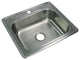 Transolid Select 25"x22 1/64"x7" Single Drop-in SS Kitchen Sink