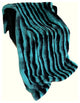 Plutus Teal Black Wild Ocean Faux Fur Luxury Throw Blanket, Throw 60"W x 96"L
