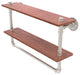 Pipeline Double Ironwood Shelf with Towel Bar, Satin Nickel, 22"