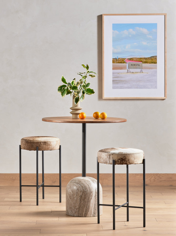 Nocona Stool-Speckled Hide-Counter