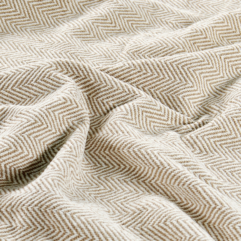 Chevron Knit Woven Throw Blanket, Amphora