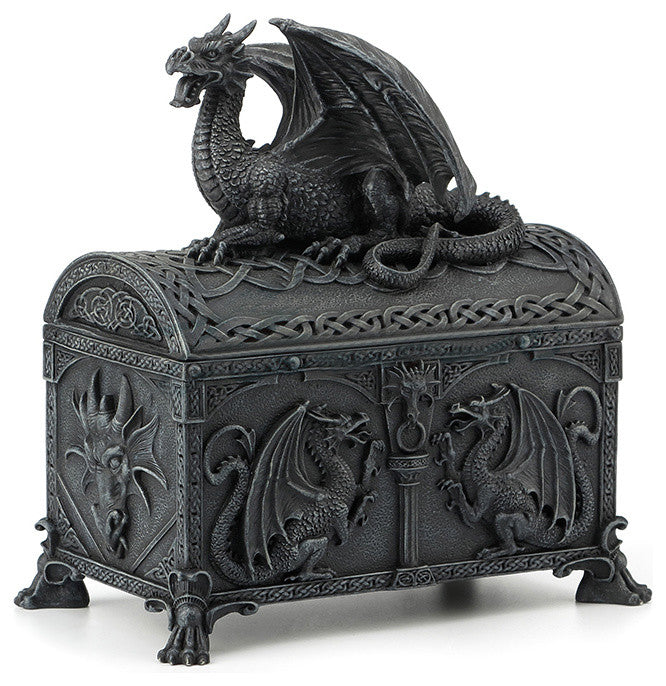 Dragon Chest Shaped Trinket Box, Myth and Legend