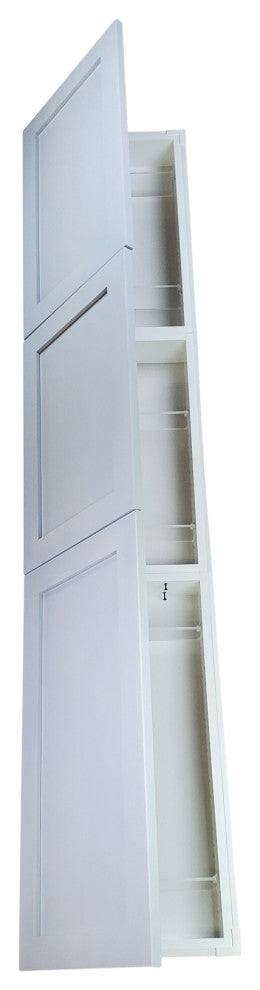 Fruitville Shaker Style Frameless Recessed Wood Pantry Cabinet, 14x84, Primed Gray