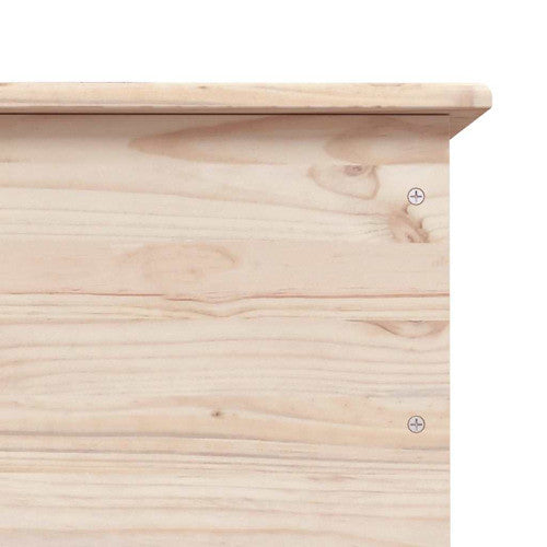 vidaXL Storage Chest Storage Trunk Toy Box with Wheels ALTA Solid Wood Pine, Natural, 1 Pcs