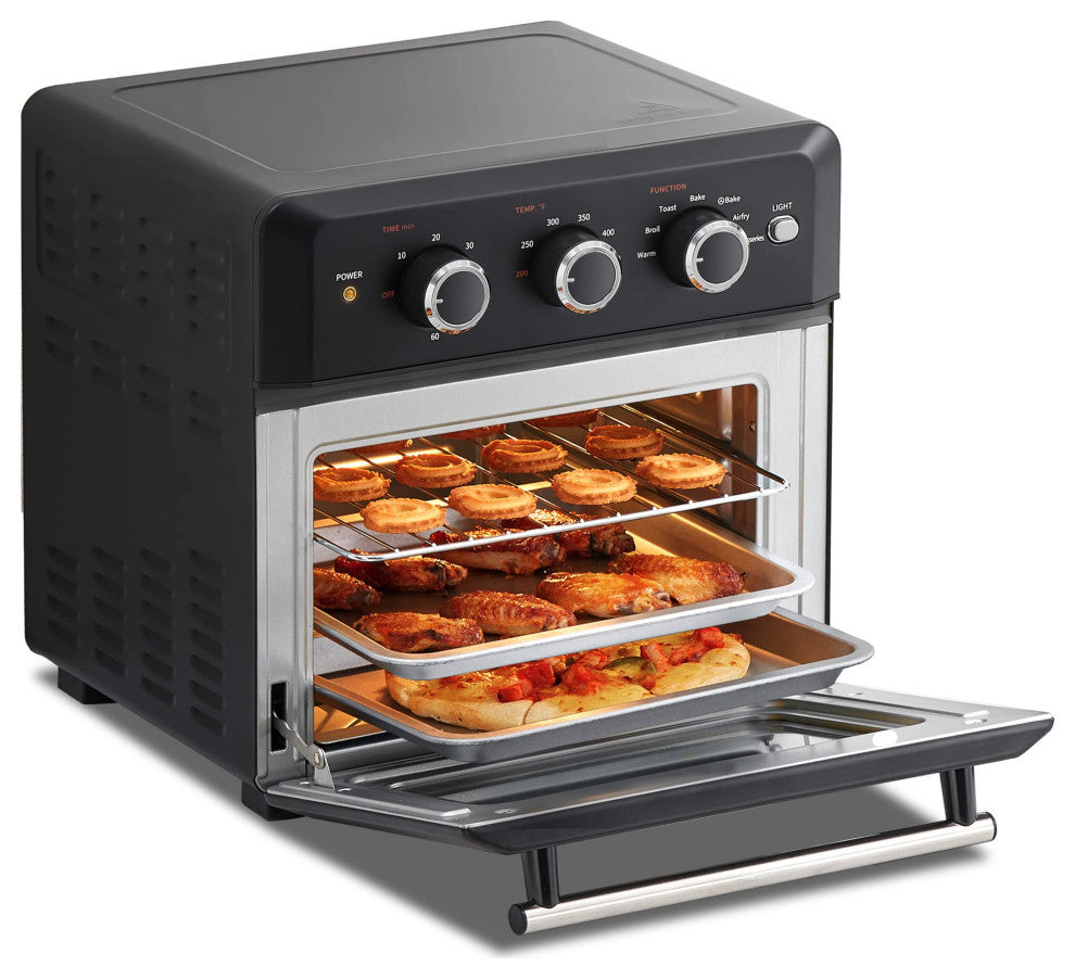 4 Slice Small Toaster Oven Countertop, Retro Compact Design, Multi-Function with, 6 Slice Air Fry