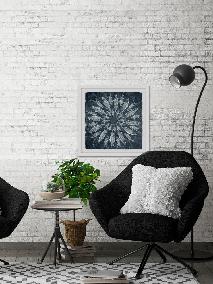 "Concentric Fish V2" Framed Painting Print, 18"x18"