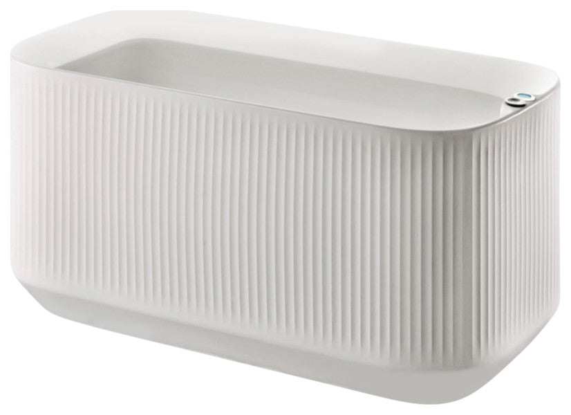 TruDrop Self-Watering Modular Deck Planter - Privacy Barrier -White, 40"x20"x20"