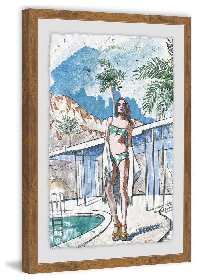 "Breezy Pool" Framed Painting Print, 20"x30"