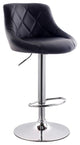 Darien Industrial High Back Upholstered Bar Stool in Chrome and Black