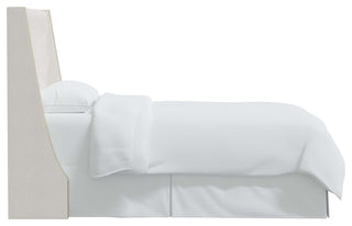 Tufted Sloped Wingback Headboard, Nail Trim, Zuma White, Twin