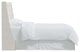 Tufted Sloped Wingback Headboard, Nail Trim, Zuma White, Twin