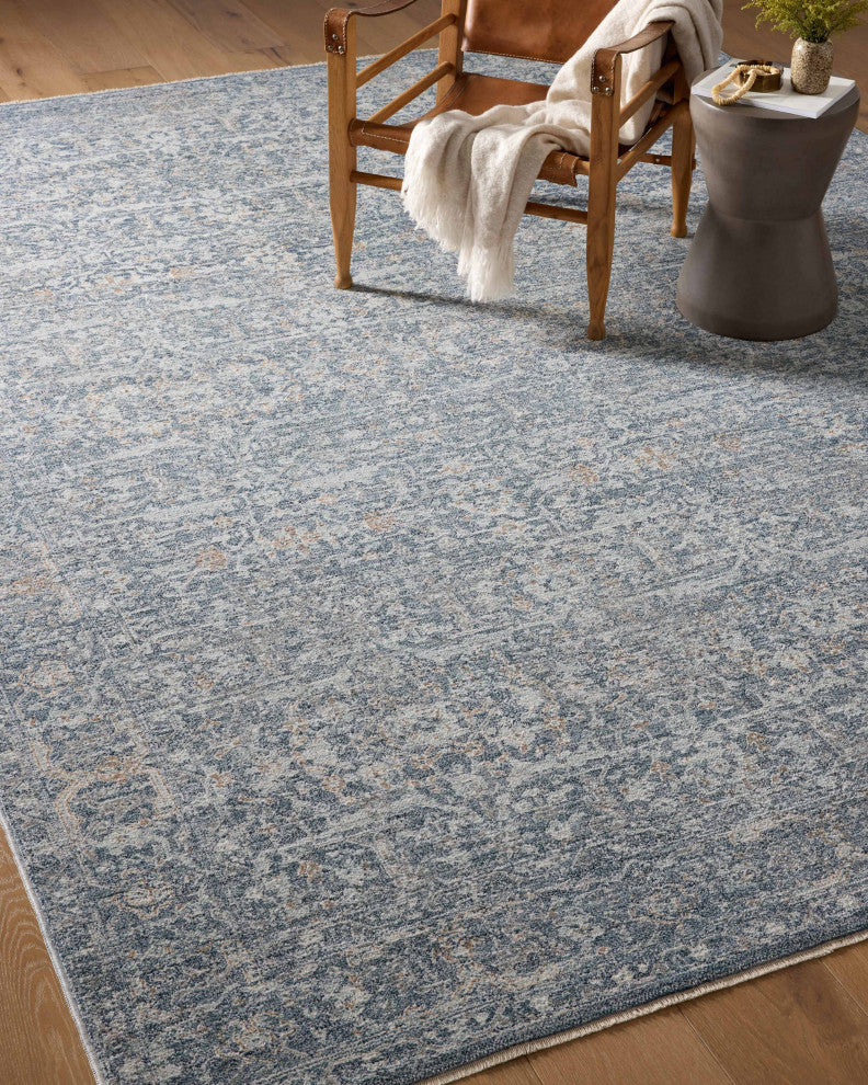 Angela Rose x Loloi Blake Denim / Taupe 7'-10" x 7'-10" Round Area Rug