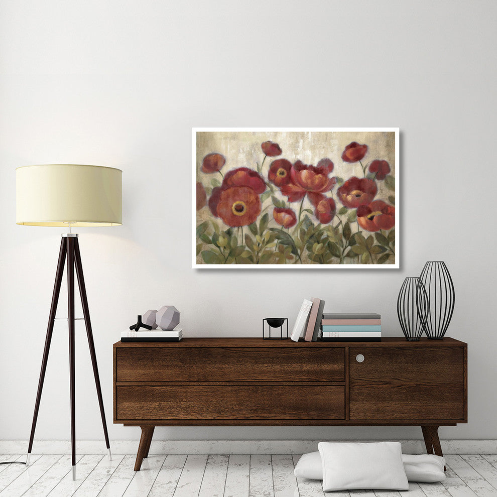 "Daydreaming Flowers Red" Digital Paper Print by Silvia Vassileva, 50"x34"
