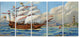 "Ancient Boat Drifting in Sea" Canvas Print, 5 Panels, 60"x28"