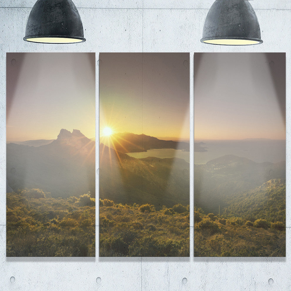 "Volterraio and Portoferraio Bay" Metal Wall Art, 3 Panels, 36"x28"