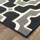 Martinique Geometric Tile Black/ Grey Indoor/Outdoor Area Rug, 3'7"x5'6"