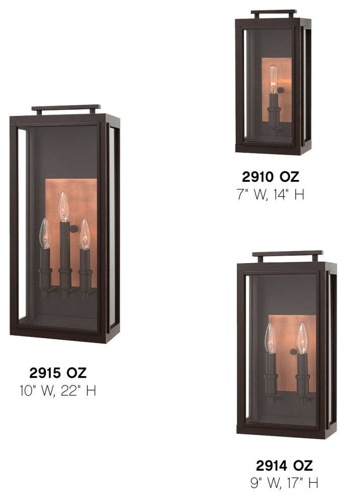 Hinkley Sutcliffe Outdoor Wall Mount, Oil Rubbed Bronze, Small